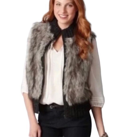 Loft Sleeveless Faux Fur Sweater - Picture 1 of 8